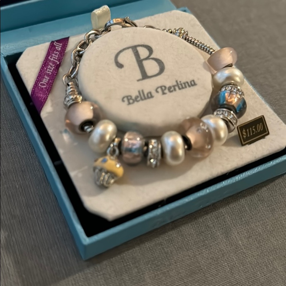 Bella Perlina Charm Bracelet, Cupcake themed, NWOT
